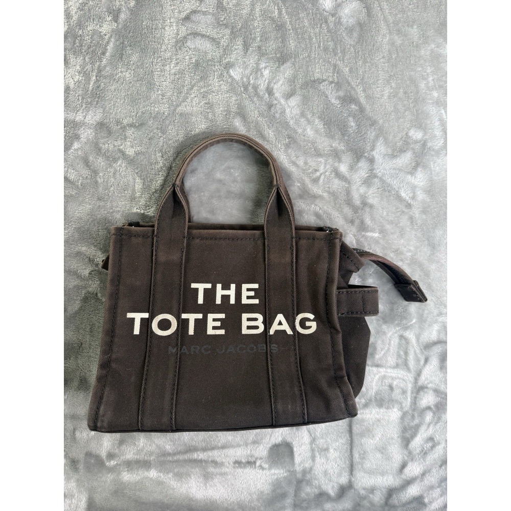 MARC JACOBS The Tote Bag Small 10" x 7" Vintage Black Distressed Canvas Tote Bag